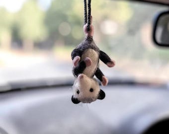Opossum Car Charm – Cute Rearview Mirror Hanging Accessory