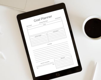 Planificador de objetivos / PDF imprimible A4 / Minimalista / Descarga instantánea