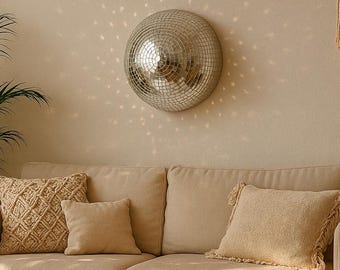 Disco Ball Mirror Tile Wall Decor: 70s Retro Party Vibe