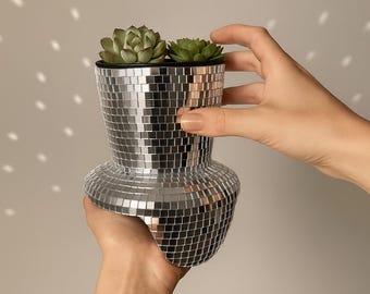 Disco Ball Hanging Planter With Mirror Mosaic Tiles, 70s Retro Home Decor,  Aesthetic Plant Holder, Funky Disco Room Accent, Unique Gift - Etsy