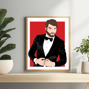 Dad portrait, dad, personalized illustration, gift, portrait from photo, detailed, Father&#39;s Day, photo, friendship, portrait