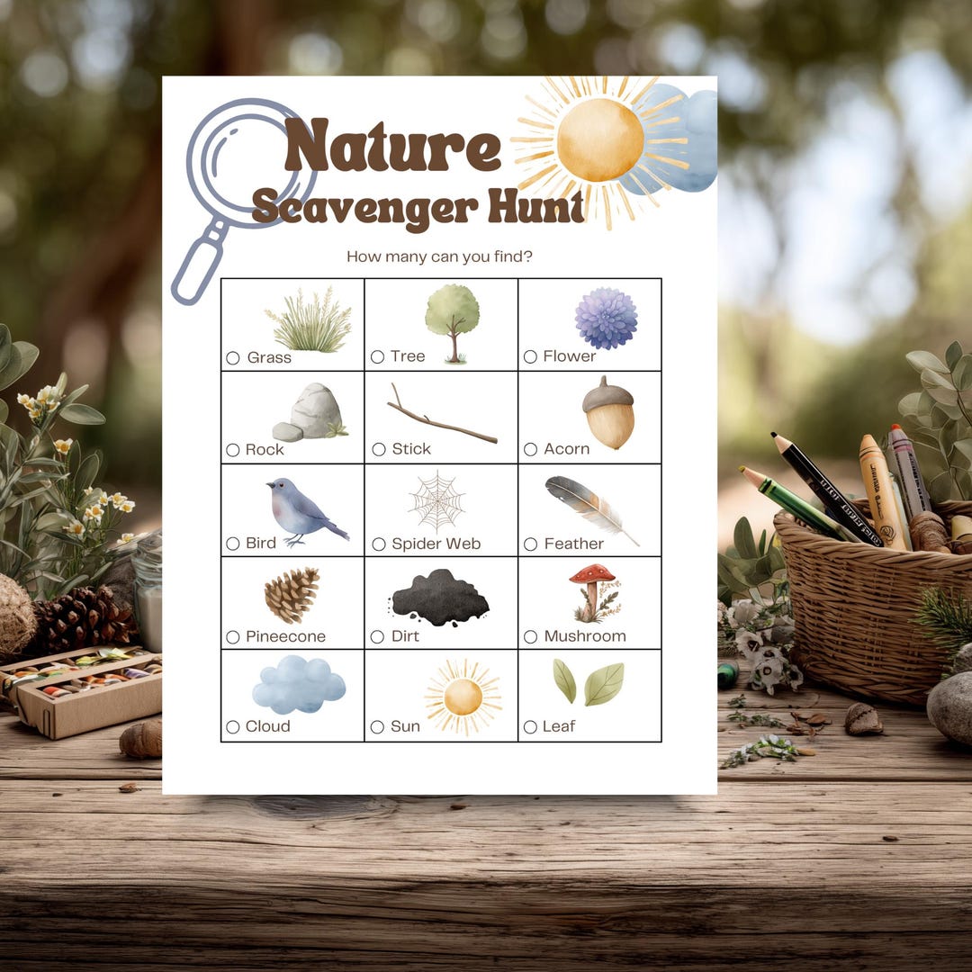 Nature Scavenger Hunt Printable for Kids | Outdoor Adventure Activity ...
