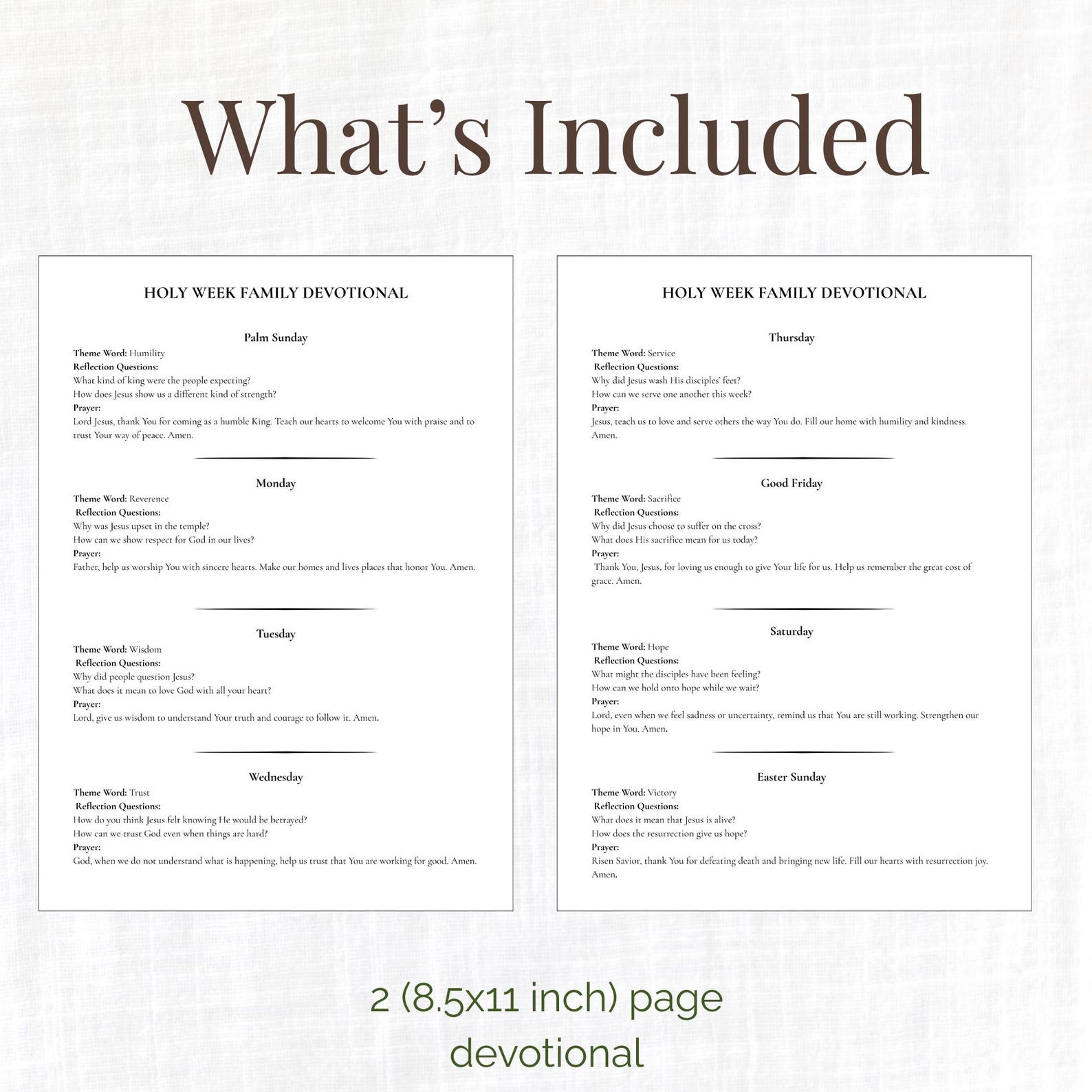 Holy Week Scripture Cards, Family Devotional, Palm Sunday to Easter ...