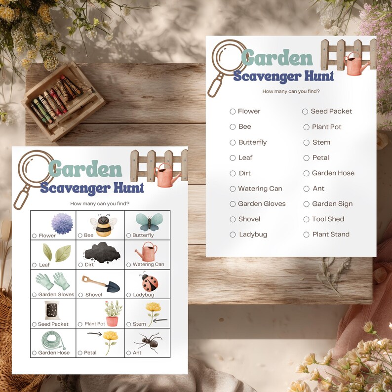 Garden Scavenger Hunt Printable | Kids Flower Activity Game (PDF) - Etsy