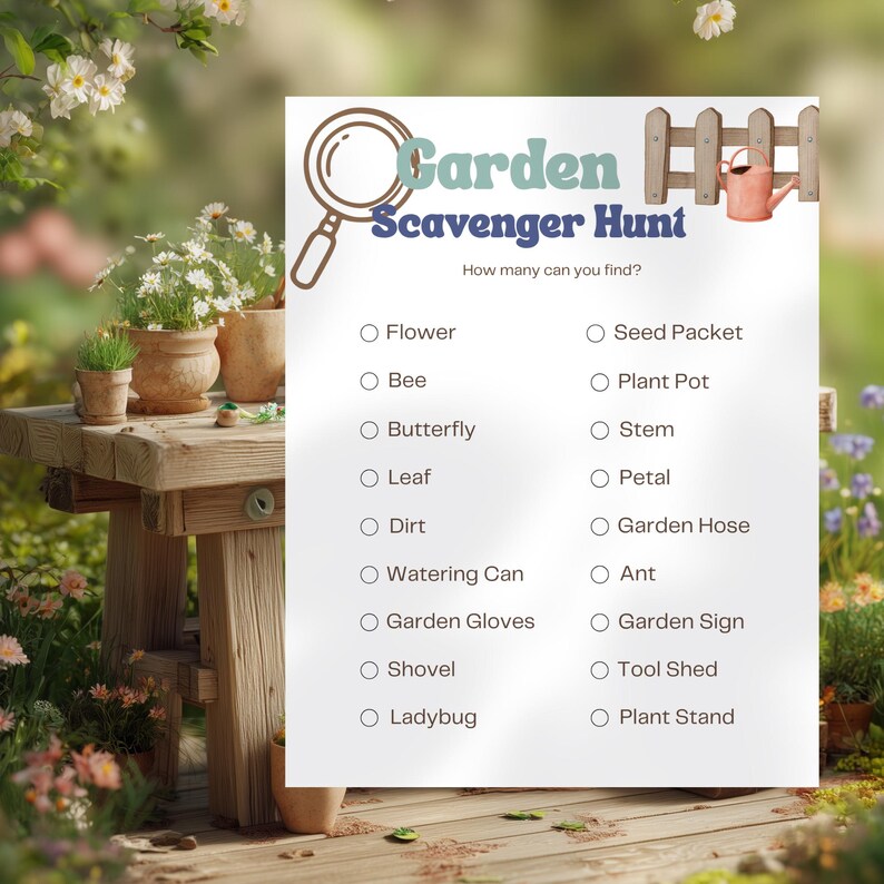 Garden Scavenger Hunt Printable | Kids Flower Activity Game (PDF) - Etsy