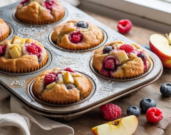 BEST RECIPE for Vegan Apple Berry Muffins | Digital Download | Instant Digital File