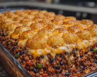 BEST RECIPE for Chili Cheese Tater Tot Casserole | Comfort Food | Instant Printable Download