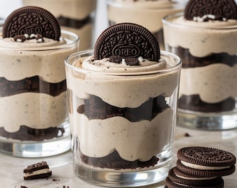 Cookies and Cream Mousse Cups Recipe: Printable Dessert (PDF Download)