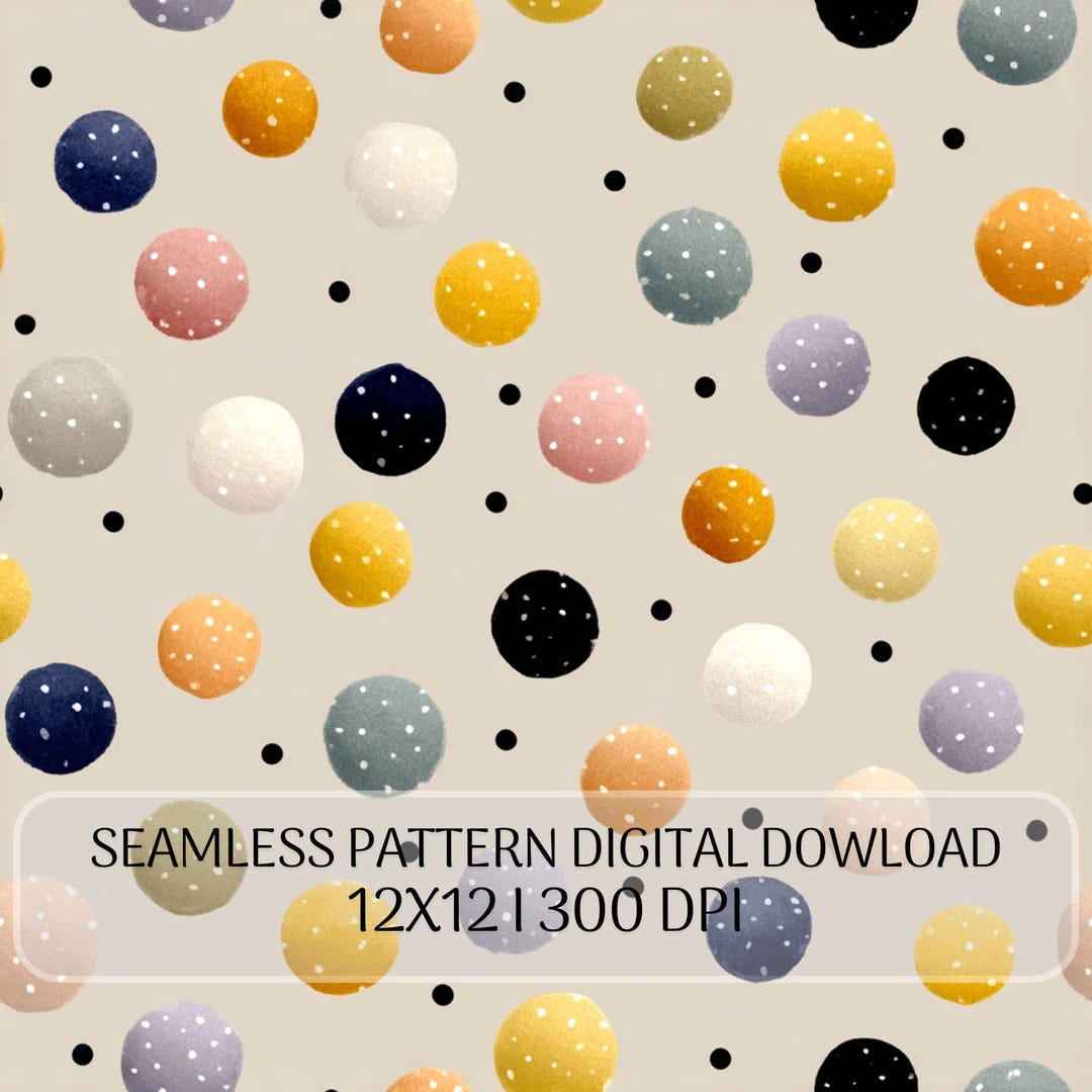 Polka Dot Seamless Pattern JPG Pastel Watercolor Dots - Etsy