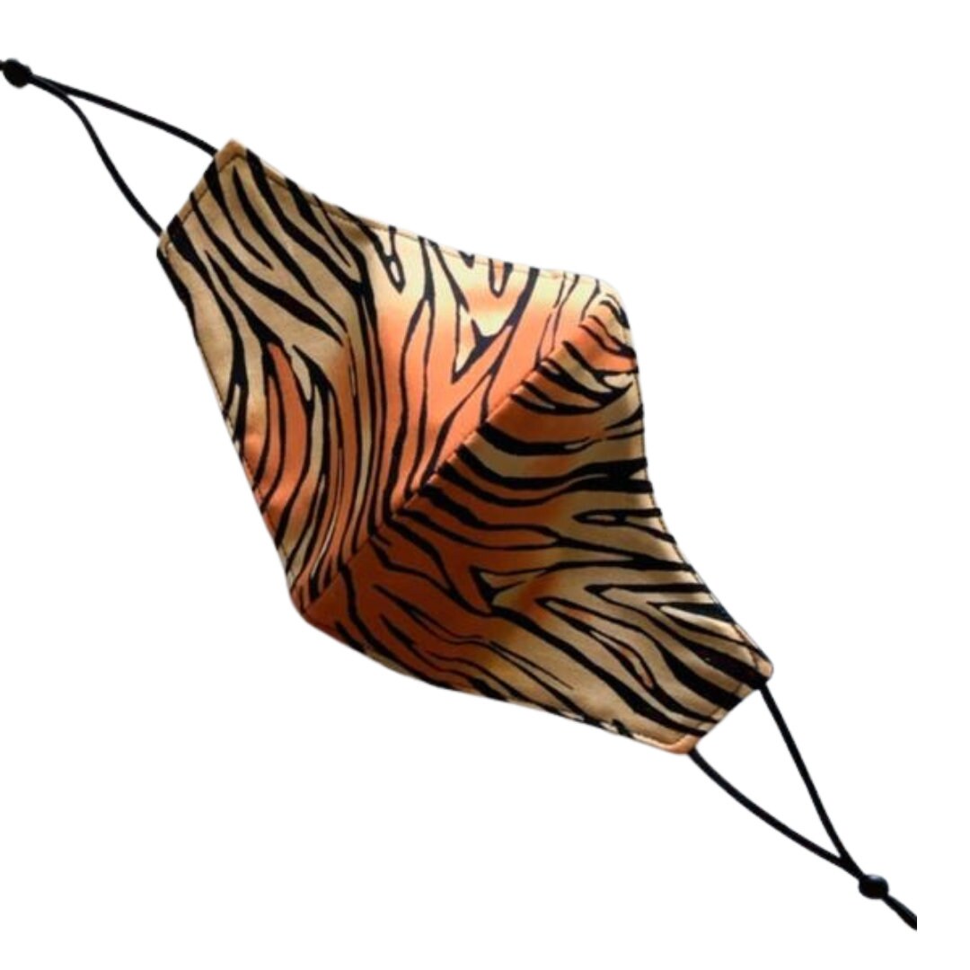 Tiger Print Face Mask Made From 100 Cotton Fabric, Washable, Reusable