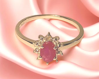 Natural Ruby Ring: Sterling Silver July  Birthstone Jewelry