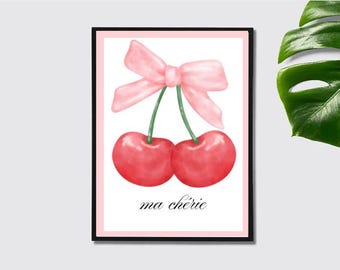 Aesthetic Cherry Poster Digital Print