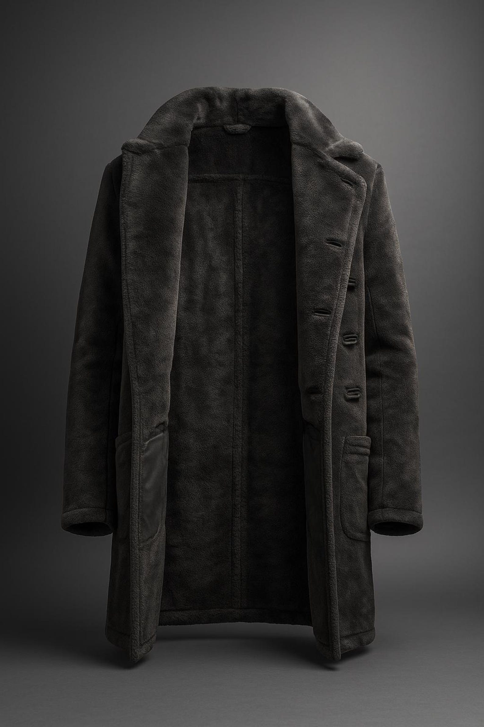Black Leaf Printed Fur Jacket main image 0