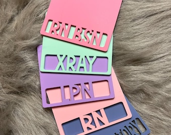 Acrylic Badge Buddy, Personalized Badge holder, gift for nurse, Glitter badge buddy, RN