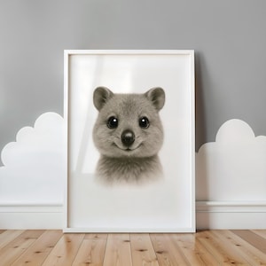 Quokka Nursery Print - Cute Australian Animal Wall Art - Digital Baby Room Poster - Gender Neutral Printable Nursery Decor - Quokka Art