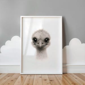 Emu Wall Art - Aussie Nursery Decor - Printable Animal Artwork - Neutral Wildlife Print - Digital Download - Instant Art - Emu Print