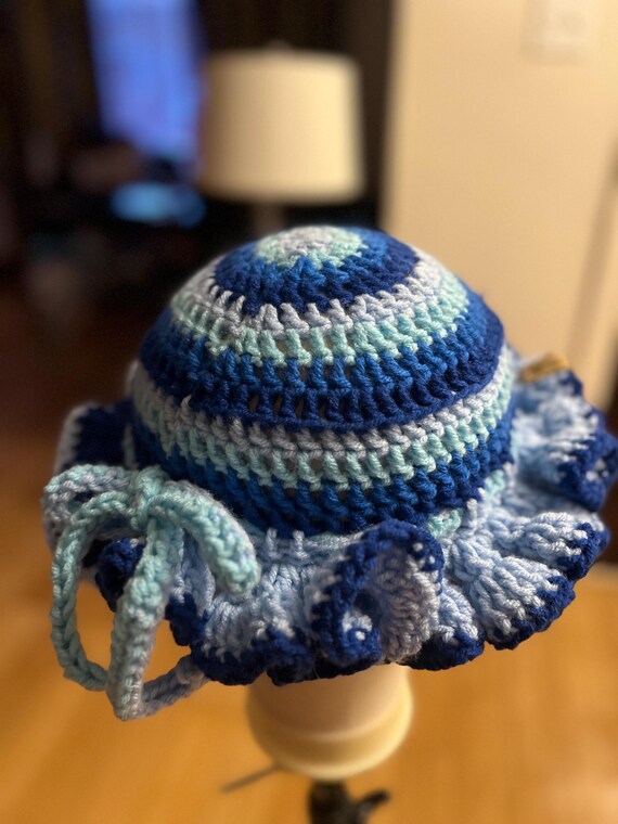 Blue Ruffled Hat - Etsy display picture 2