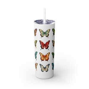 Butterfly Skinny Tumbler, 20oz Travel Cup, Personalized Drinkware, Eco-Friendly Beverage Container, Perfect Gift for Nature Lovers, [...]