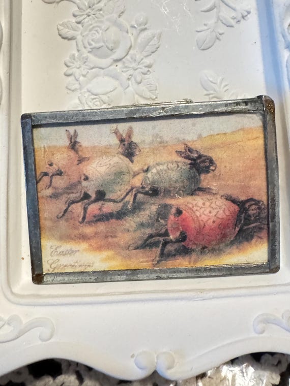 VTG rabbit easter eggs racing Easter Spring brooc… - image 4