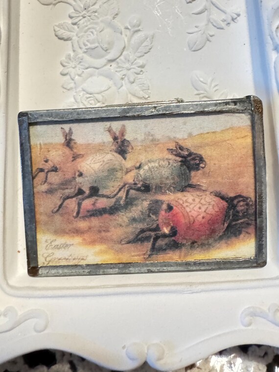 VTG rabbit easter eggs racing Easter Spring brooc… - image 3