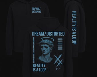 Glitch Hoodie: DreamDistorted Aesthetic Vaporwave Pullover