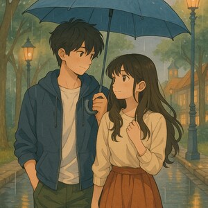 Rainy Abends – Anime Paar Poster Set (Vol. 2, 5x) | Druckbares Otaku Dekor Bundle