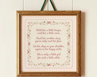 Lámina decorativa imprimible "Abrázala un poquito más": Arte de pared estilo cottagecore para habitación infantil, lámina con cita para habitación de niña (descarga digital)