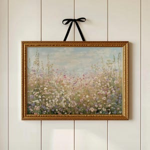 Impressionist Wildflower Meadow Print: Pastel Floral Landscape (Digital Download)
