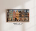 Holiday Season in the City Frame TV Art: Cozy Folk Art Style Autumn/Winter Illustration for Frame TV (Digital Download) - TV.8