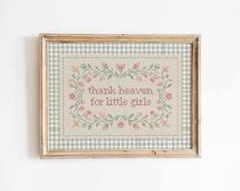 Dem Himmel sei Dank für kleine Mädchen Kunstdruck: Vintage Cottagecore Bild, süßes Geschenk für Mädchen (Digitaler Download)