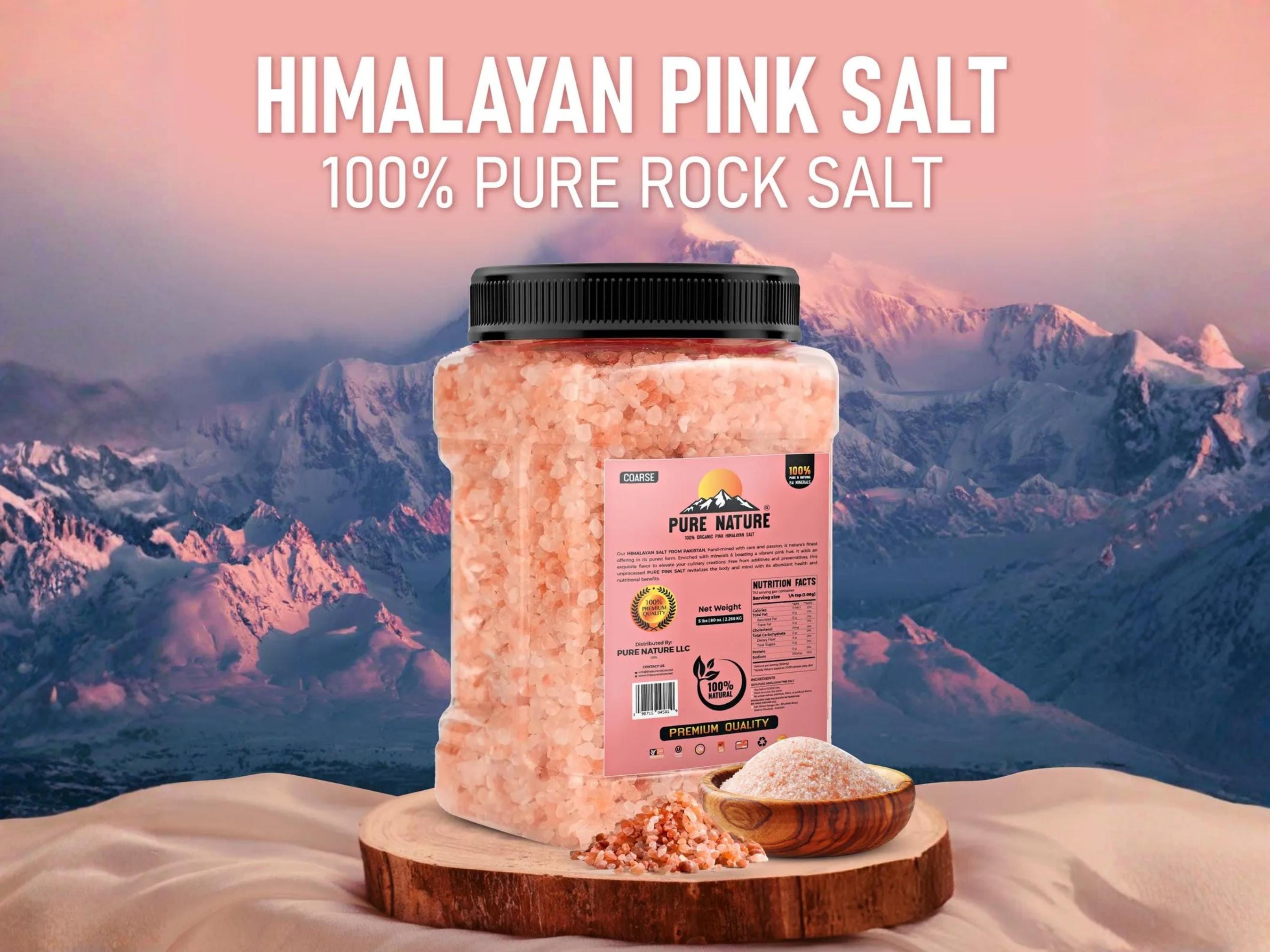 Himalayan Pink Mineral Salt 5lb Coarse Grain Jar 100% Natural ...