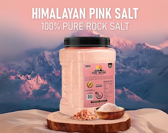 Rauwe roze Himalayazout 5 lb fijnkorrelige pot | Natuurlijk onbewerkt steenzout met 84 mineralen | Gastronomisch zout voor koken en grillen