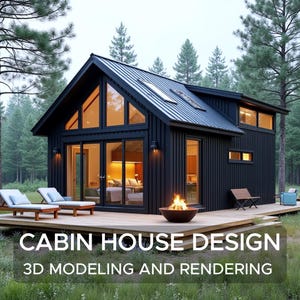 Design Cabin House, Small House, Frame House, Container House, Tiny Houses & Provide 3D Modeling And Rendering Services
