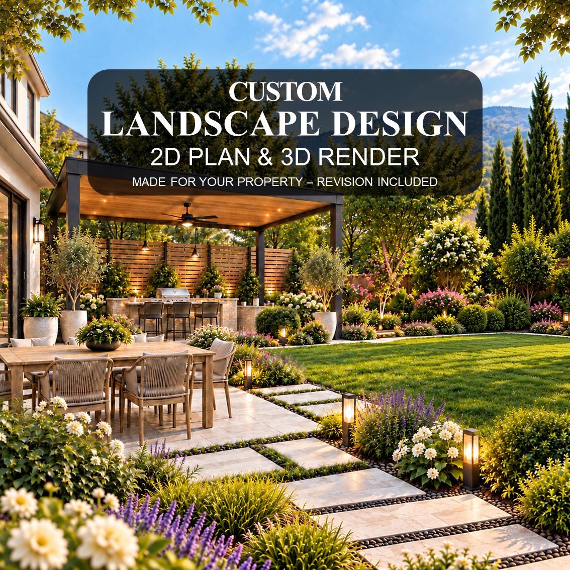 Custom Landscape Design Personalized Landscape Plan Backyard & Front Yard Design Garden Design Outdoor Living Space