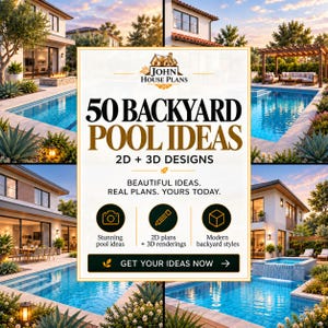 50 Backyard Pool Design Ideas Bundle | Modern Outdoor Living Plans | Landscape Design PDF | 2D Drawing + 3D Rendering | Backyard Inspiration