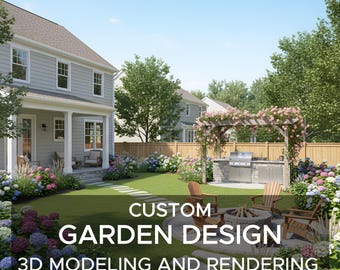 Custom Garden Design, Online Garden Design, Garden 3D Rendering, Backyard Design, Landscape Design, Pergola Design, Patio Design