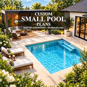 Custom Small Pool Plans | Backyard Pool Design | 3D Pool Rendering & Layout Plan