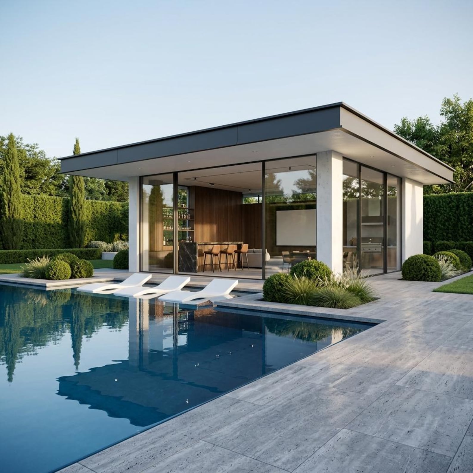 Custom Pool House Design | 3D Rendering & Floor Plans | Backyard Pool ...