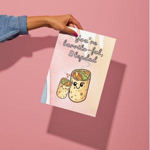 Carte de fête des pères amusante pour beau-père - Carte de voeux imprimable Burrito Pun - Téléchargement numérique mignon des enfants