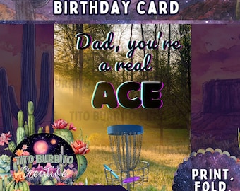 Funny Disc Golf Dad Birthday Card | Punny Gift (Digital Download)