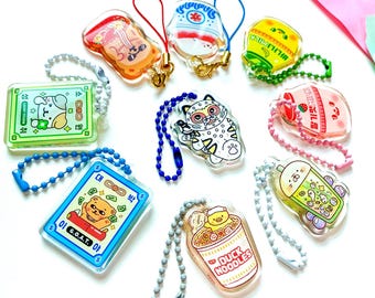 Cute Korean Keyrings - acrylic keyring, charm, resin keyring, cute keychain, matcha keyring, Korean stationery, Korean stickers