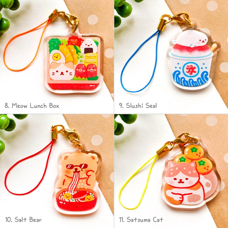Kawaii Korean Keyring Bundle - Acrylic Keyring, Charm, Cute Keychain ...