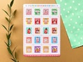 20 Cute Asian Snack Stamps sticker sheet - cute Korean stickers product logo