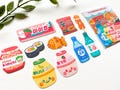 10 Korean Snacks Sticker Pack - Korean Stationery, Kawaii Glossy Vinyl Decals, Cute Journaling Supplies product logo