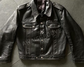 Mens Black Leather Jacket, Motorcycle Jacket, Mens Leather Jacket, Cafe Racer Jacket, Biker Jacket, Trucker Jacket, Western Jacket