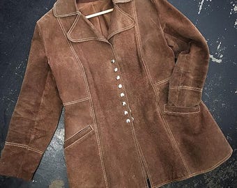 Women’s Suede Coat – Vintage Brown Suede Jacket, Elegant Fall Winter Outerwear, Long Soft Suede Overcoat for Stylish Women
