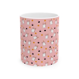 Halloween Ghost Pattern Ceramic Mug - Perfect for Coffee Lovers, Halloween Gifts, Cute Kitchen Decor, Tea Time, Spooky Mug