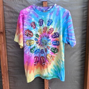 Vintage 2005 Rolling Stones “A Bigger Bang” Tie-Dye Tour Tee – Made in USA (L)