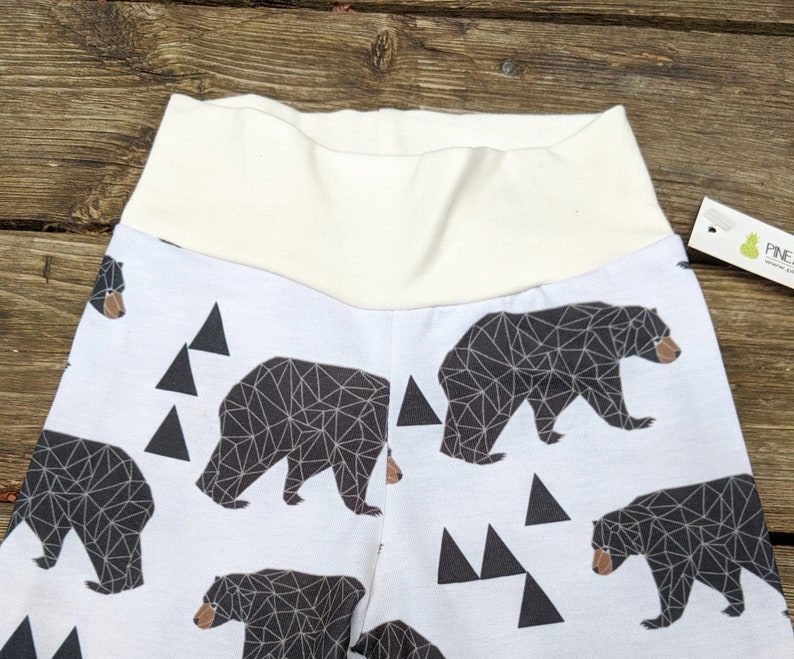 LIMITED EDITION// Geometric bear print baby leggings unisex image 1