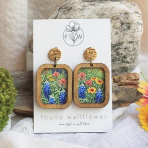 Wildflower Dangle Earrings • Botanical Flower Jewelry • Handmade Floral Earrings • Cottagecore Gift for Her • Nature Inspired Jewelry